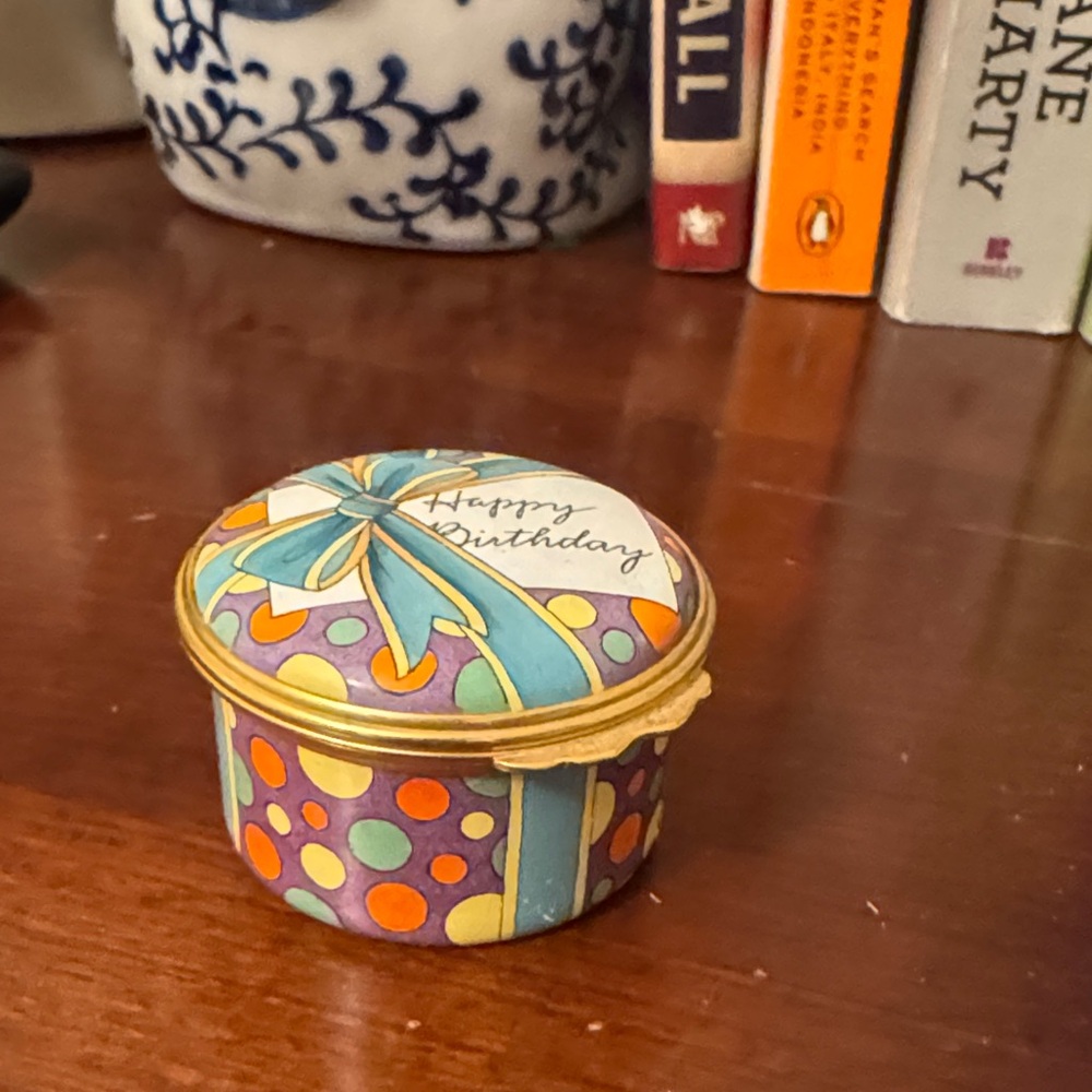 Vintage Tiffany & Co Halcyon Days Colorful Birthday Trinket Box 1993
